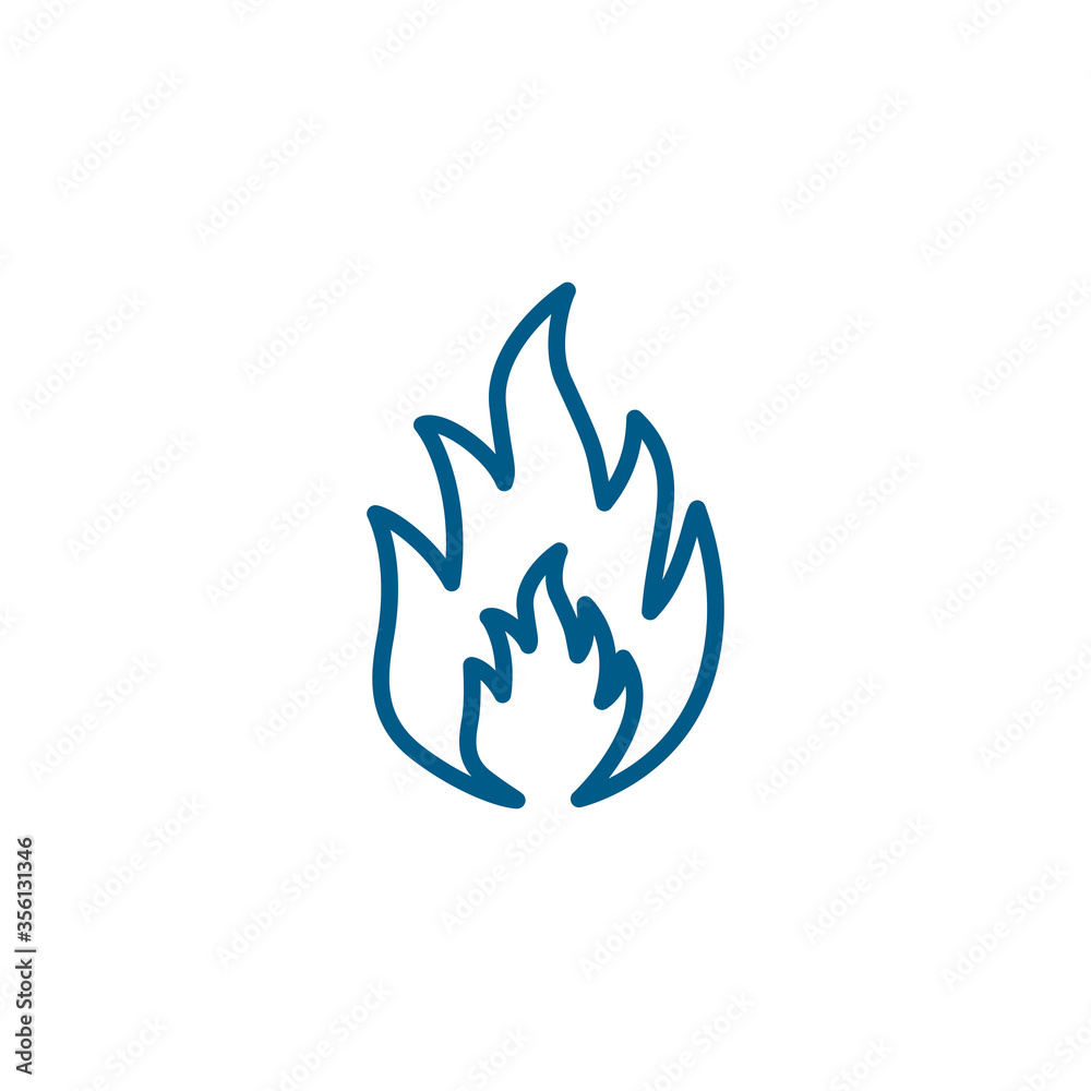Fire Line Blue Icon On White Background. Blue Flat Style Vector Illustration Fire Line Blue Icon On White Background. Blue Flat Style Vector Illustration