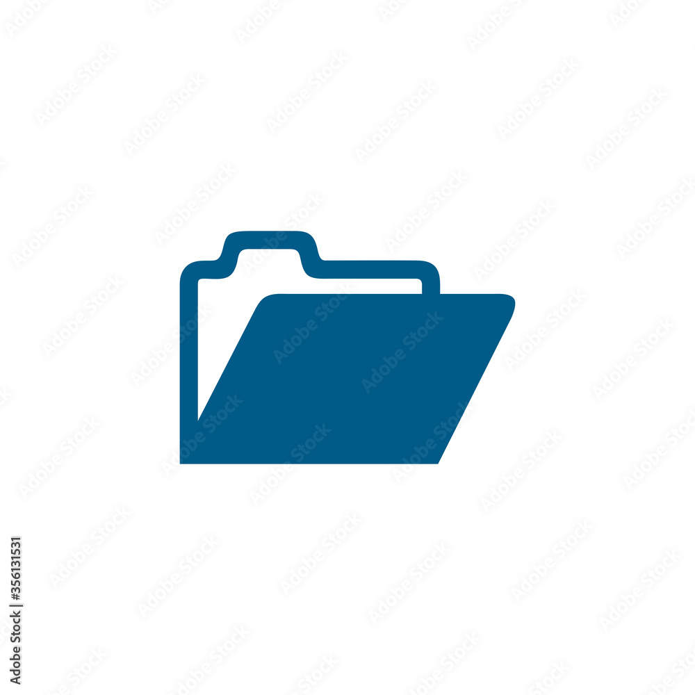 Folder Blue Icon On White Background. Blue Flat Style Vector Illustration Folder Blue Icon On White Background. Blue Flat Style Vector Illustration