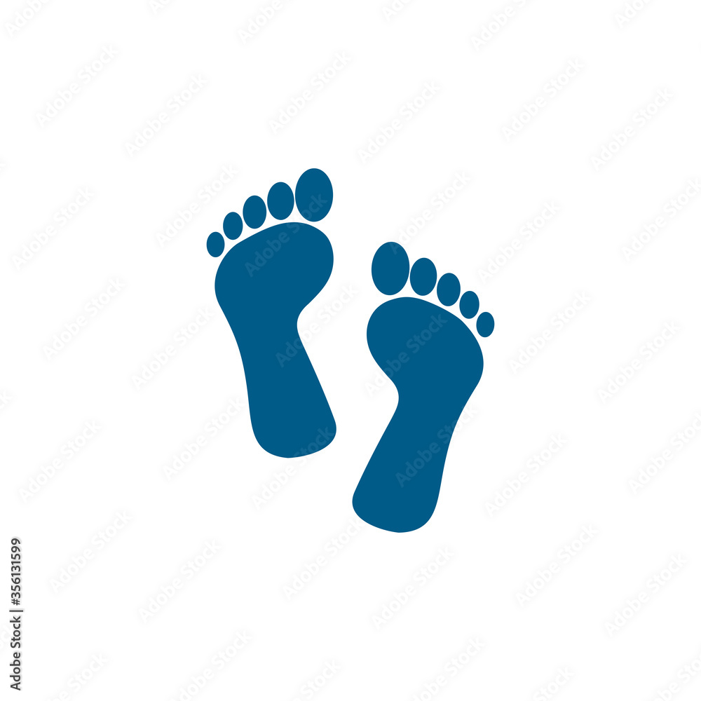 Footprint Blue Icon On White Background. Blue Flat Style Vector Illustration Footprint Blue Icon On White Background. Blue Flat Style Vector Illustration