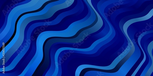 Light BLUE vector backdrop with curves. Abstract illustration with gradient bows. Best design for your ad, poster, banner.