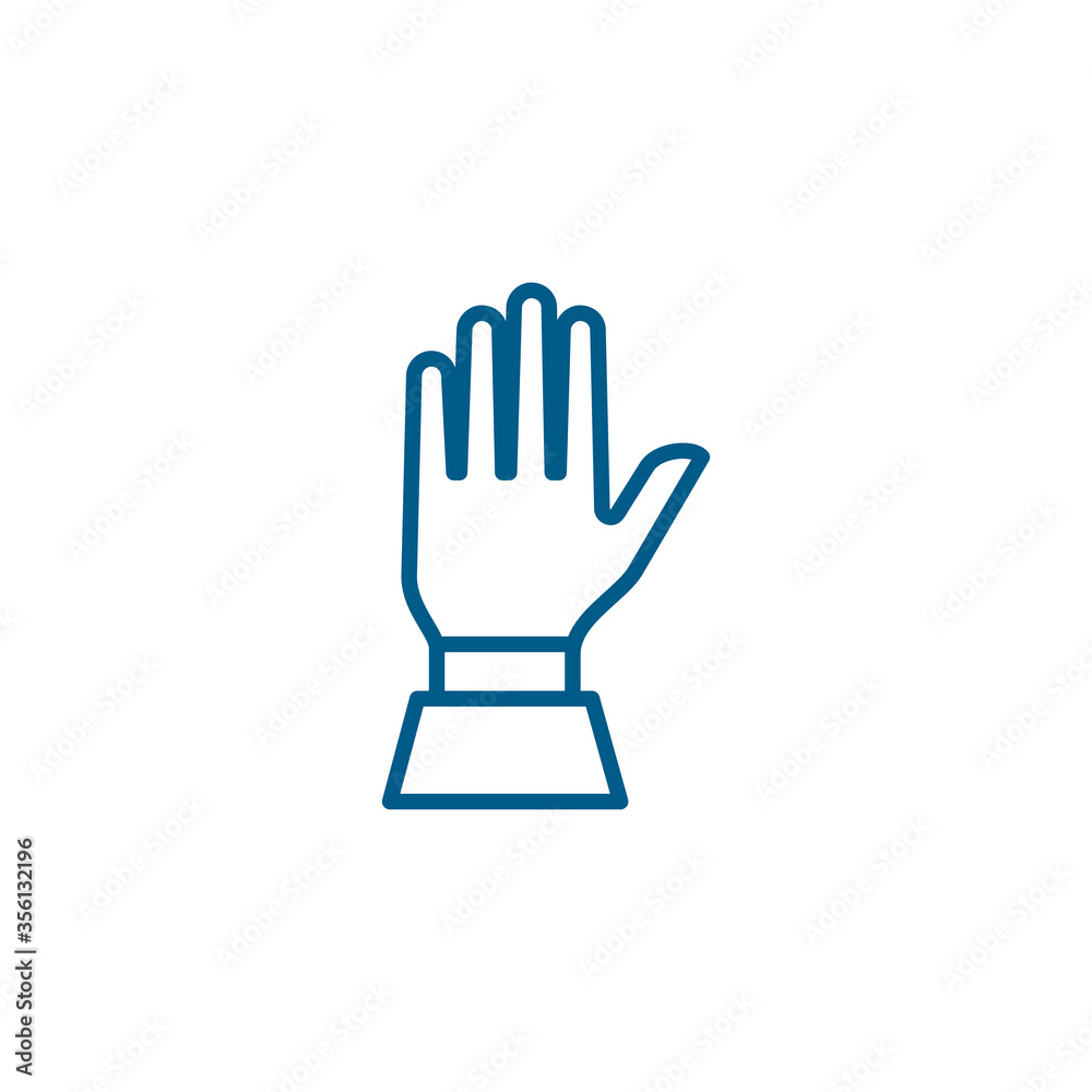 Hand Line Blue Icon On White Background. Blue Flat Style Vector Illustration Hand Line Blue Icon On White Background. Blue Flat Style Vector Illustration