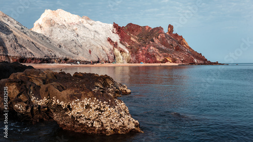 Volcanic island Hormuz in Iran, hormozgan province, amazing martian landscape, another planet photo