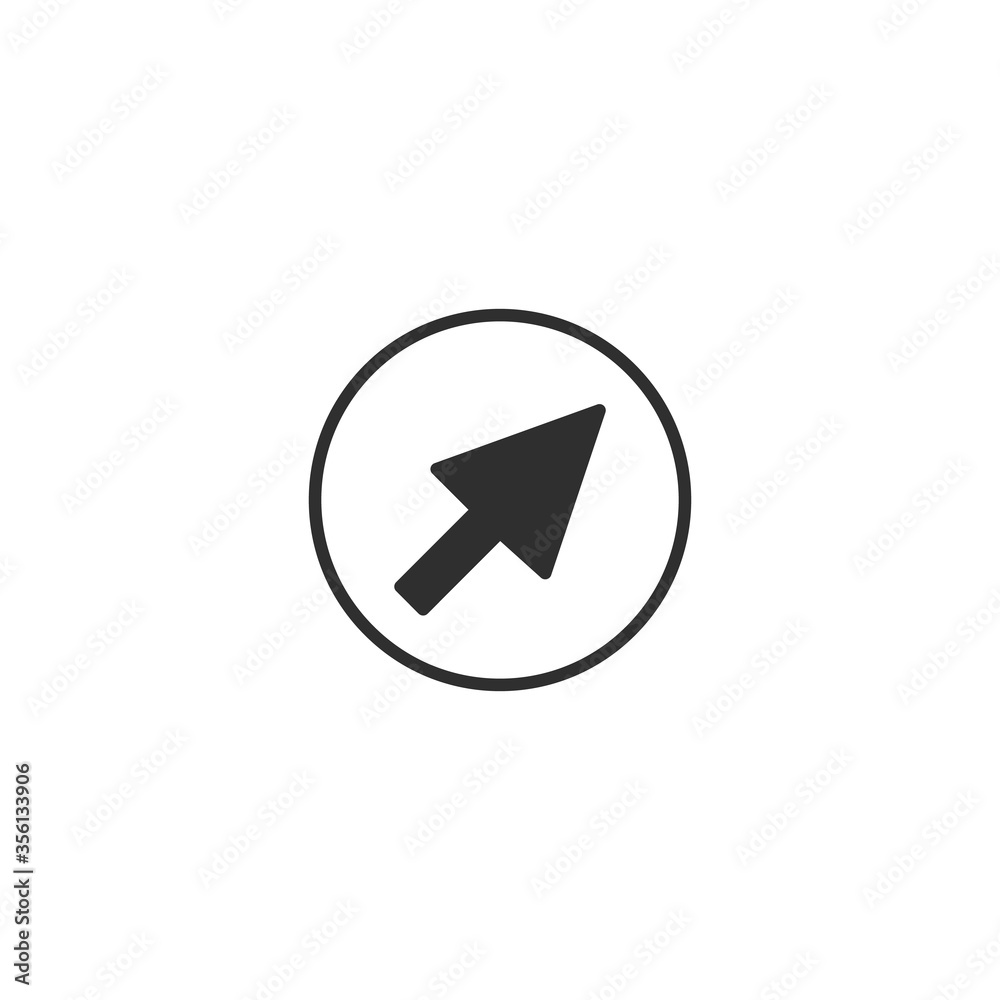 mouse arrow cursor icon in circle. Link or click icon. Stock Vector illustration isolated on white background. mouse arrow cursor icon in circle. Link or click icon. Stock Vector illustration isolated on white background.