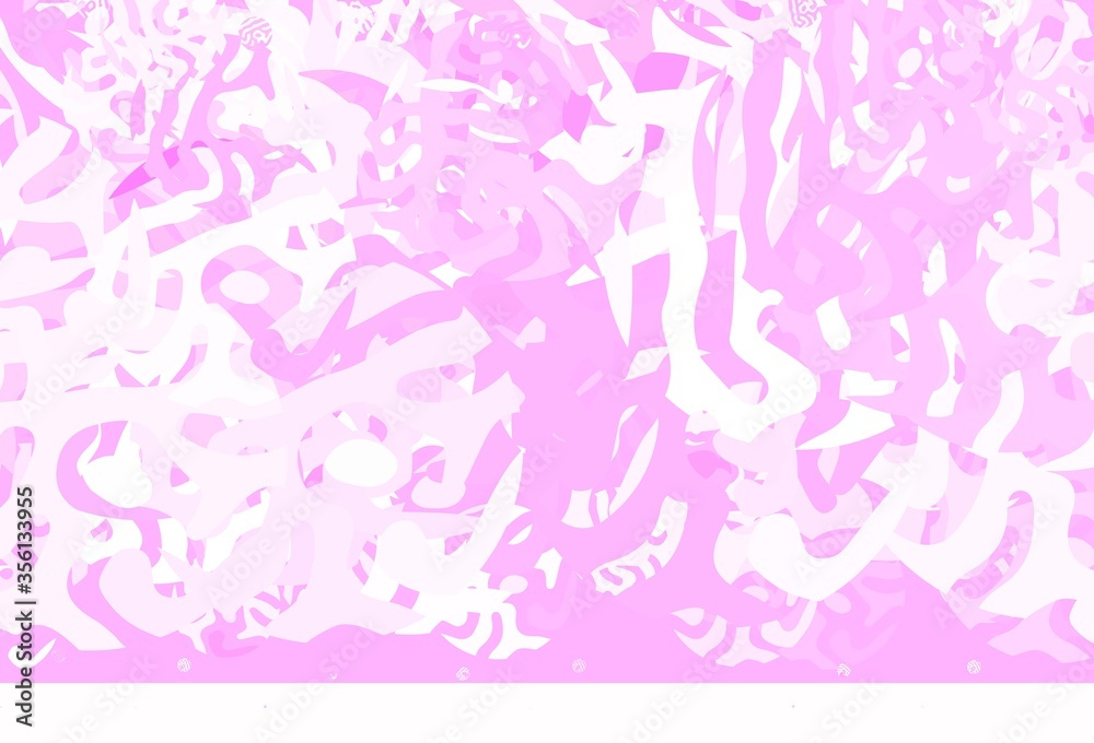 Light Pink vector template with chaotic shapes.