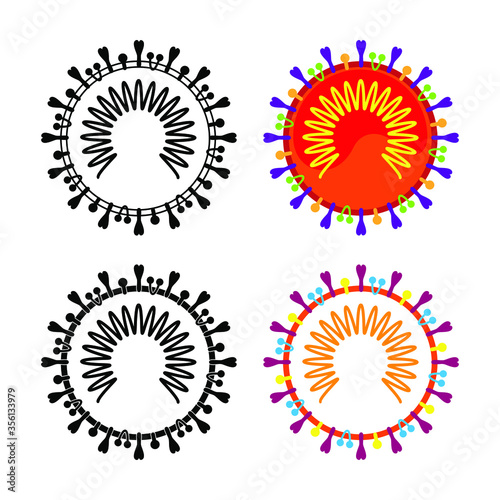 virus, icon, set