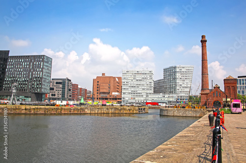 City views of the historic Canning Dock on the River Mersey, which is part of the Port of Liverpool , Northern England, UK. photo