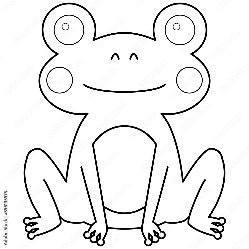Obraz premium 笑うカエル（線画）