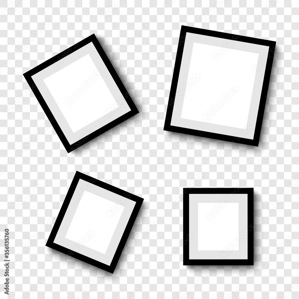 Photo frames. Collection Photo frames, isolated. Template mockup photo frame different shapes. Transparent background. Vector illustration Photo frames. Collection Photo frames, isolated. Template mockup photo frame different shapes. Transparent background. Vector illustration