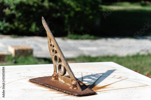 Sun clock in Athens Greece. Astronomical sundial. photo