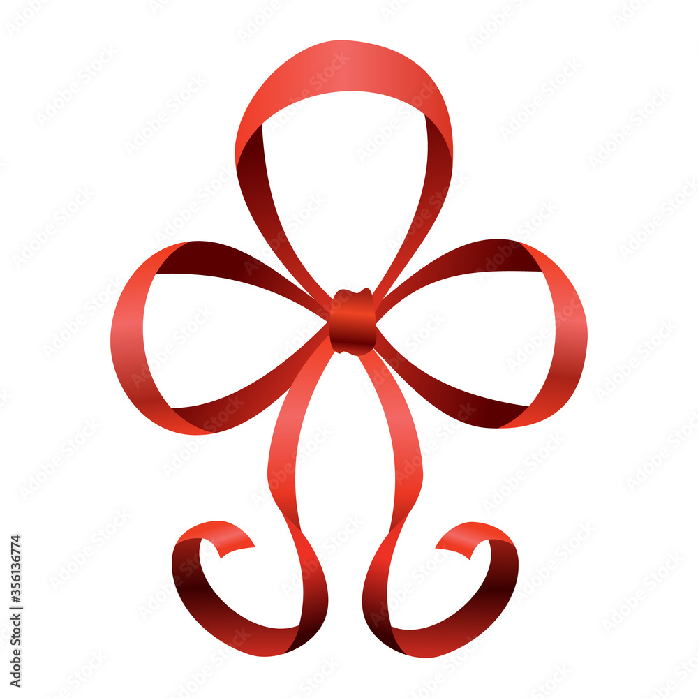 Vector beautiful realistic red bow. Silk style of elegance packing element. Can be use for decoration gifts, greetings card etc Vector beautiful realistic red bow. Silk style of elegance packing element. Can be use for decoration gifts, greetings card etc