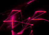 Abstract pink lines drawn by light on a black background