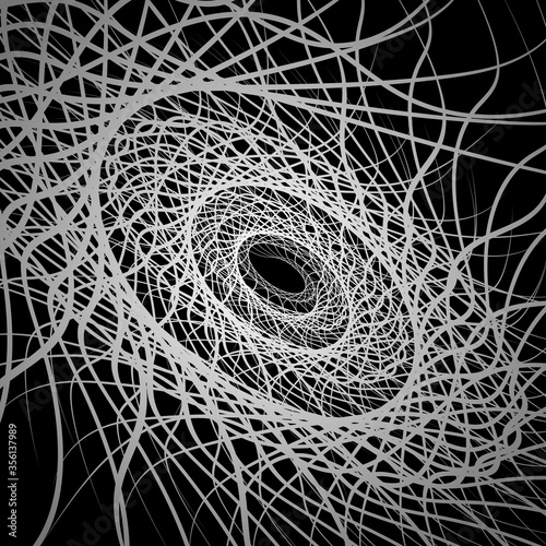 Black and white coil tonnel.
