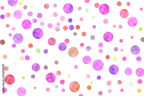 ピンク、キュートなイメージの水玉のグラデーション背景
