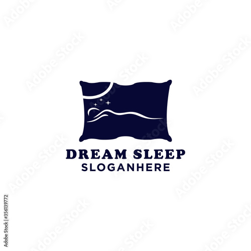 logo pillow combined with the symbol of a sleeping person