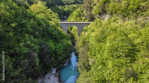 Lavelle bridge between Cerreto Sannita and Cusano Mutri in Benevento, Italy.  This place is famous in Italy due to the erosion of the rocks by the river. Perfect place for trekking and nature lovers.