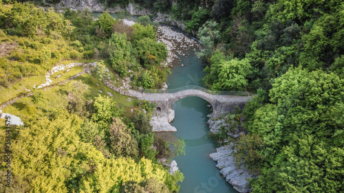 Lavelle bridge between Cerreto Sannita and Cusano Mutri in Benevento, Italy.  This place is famous in Italy due to the erosion of the rocks by the river. Perfect place for trekking and nature lovers.