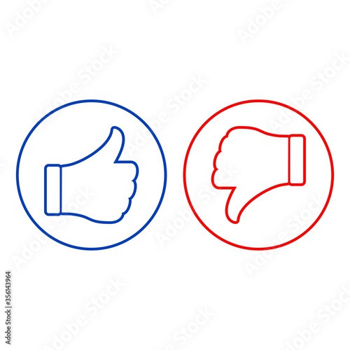 Vector icons of likes and dislikes. Icons used in social media, the web, digital postings.