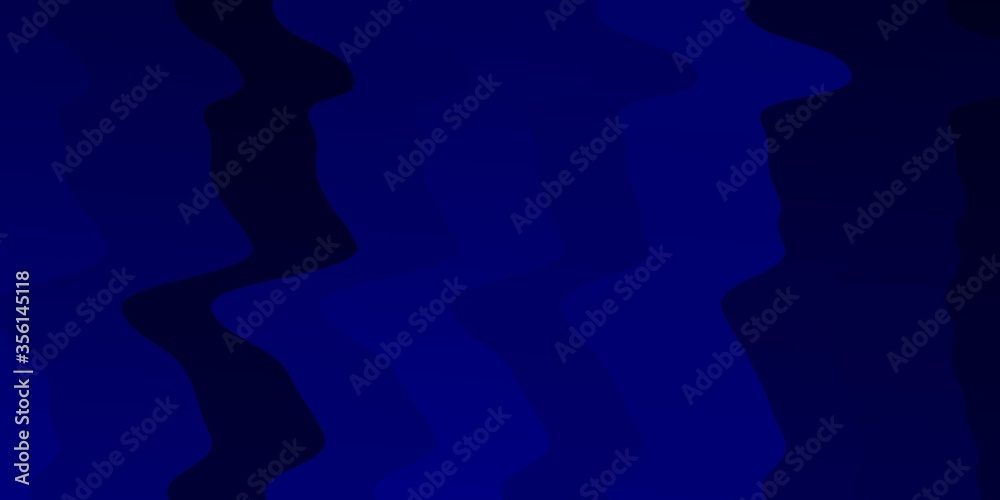 Dark BLUE vector background with bows. Colorful geometric sample with gradient curves.  Best design for your ad, poster, banner.
