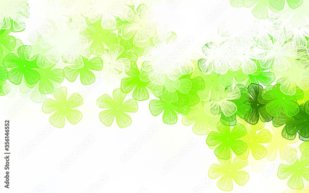 Light Green, Yellow vector elegant pattern with flowers Light Green, Yellow vector elegant pattern with flowers