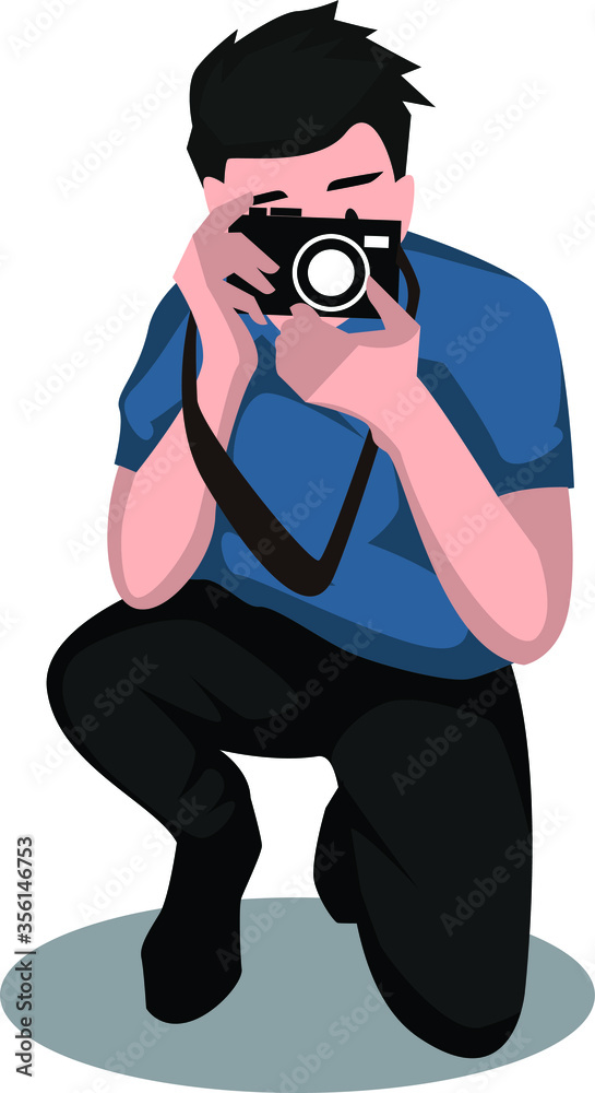 Photographer man is taking some pihoto illustration Photographer man is taking some pihoto illustration