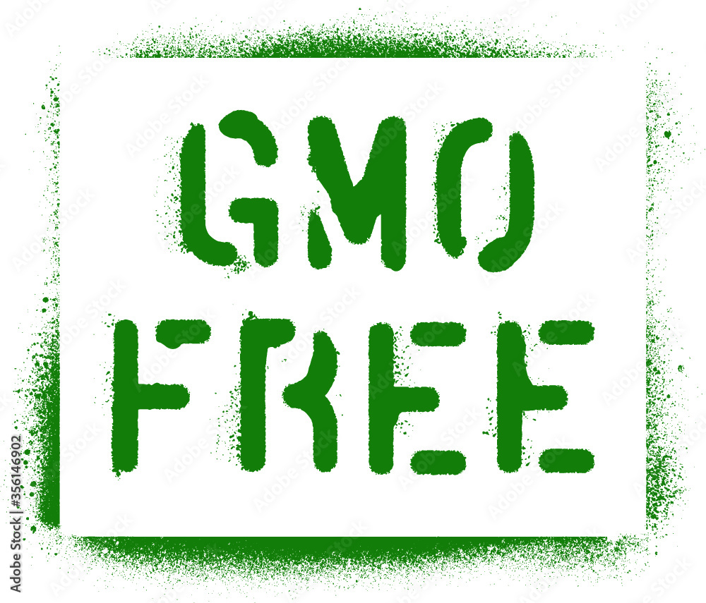 ''GMO FREE''. Spray paint graffiti stencil. White background. ''GMO FREE''. Spray paint graffiti stencil. White background.