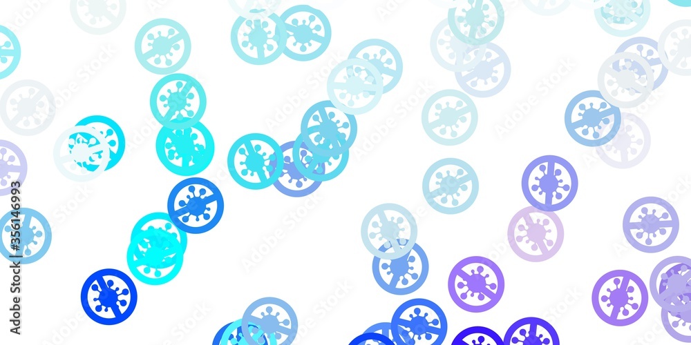 Light pink, blue vector template with flu signs.