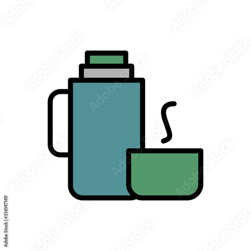 Thermos, cup icon. Simple color with outline vector elements of camping icons for ui and ux, website or mobile application