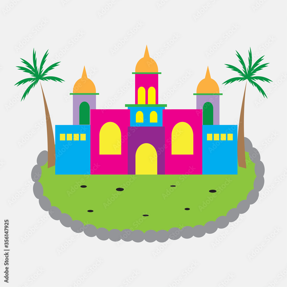 Unique mosque colorful icon design vector illustration