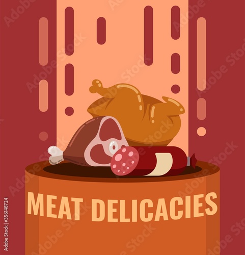 Meat product banners beef pork ham salami