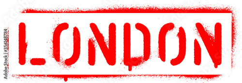 ''London'' spray paint graffiti stencil.