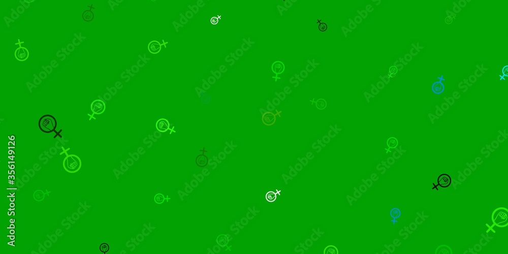 Light Green, Yellow vector background with woman symbols. Light Green, Yellow vector background with woman symbols.