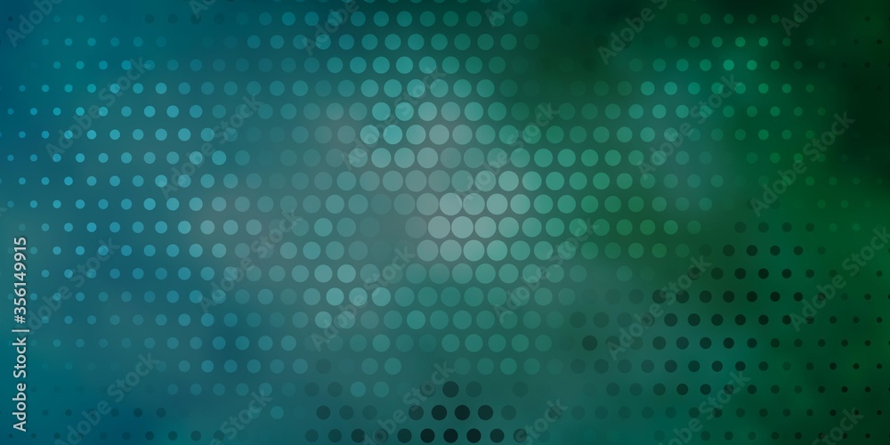 Dark Blue, Green vector backdrop with circles. Abstract colorful disks on simple gradient background. Pattern for booklets, leaflets.