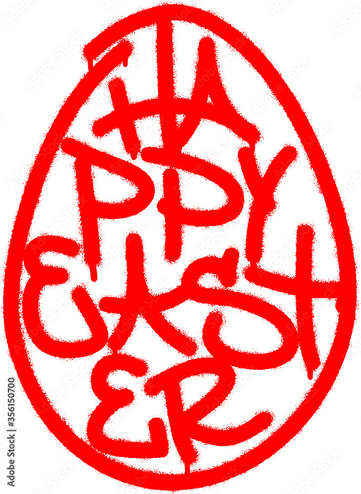 ''Happy Easter'' quote in an egg shape. Spray graffiti tag letters. ''Happy Easter'' quote in an egg shape. Spray graffiti tag letters.