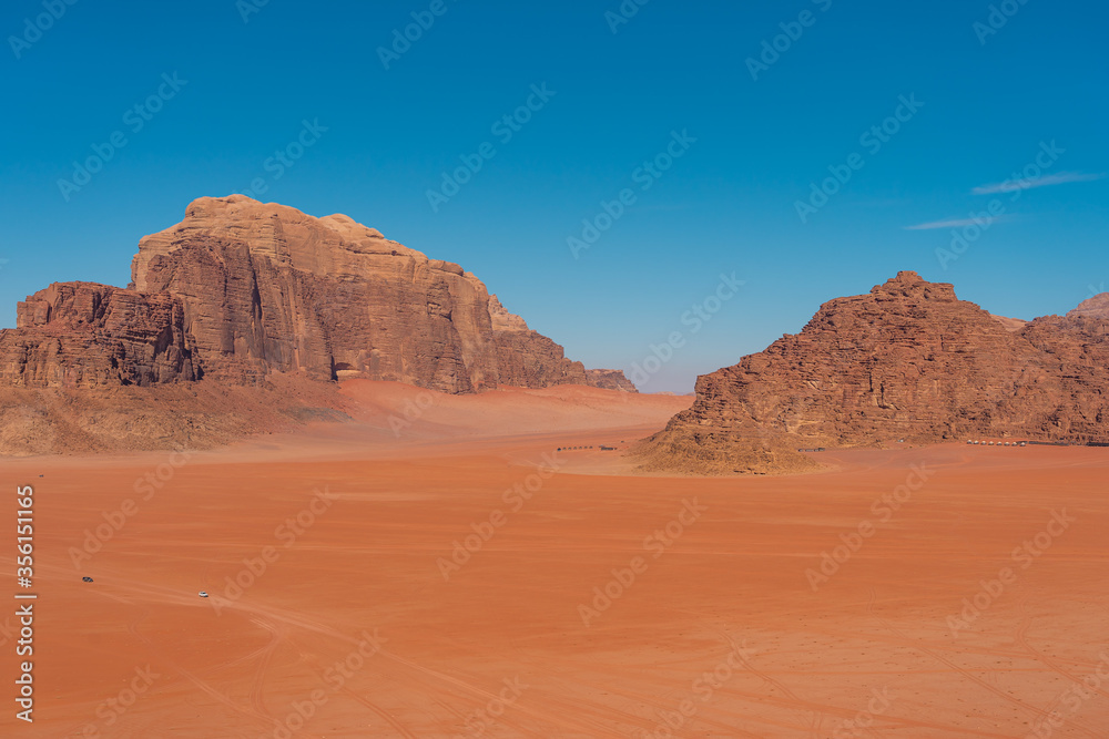 Beautiful landscape of Wadi Rum desert,  south part of Jordan, Arab