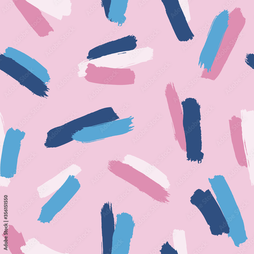 Fotografie Cute pastel paint strokes. Artsy seamless pattern