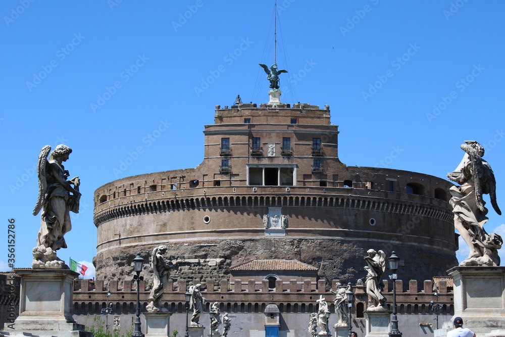 view of castle saint angelo rome italy