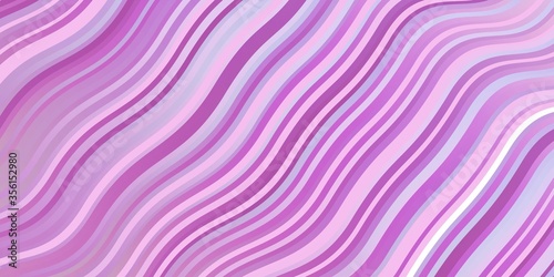 Light Purple, Pink vector pattern with curved lines. Abstract gradient illustration with wry lines. Smart design for your promotions.