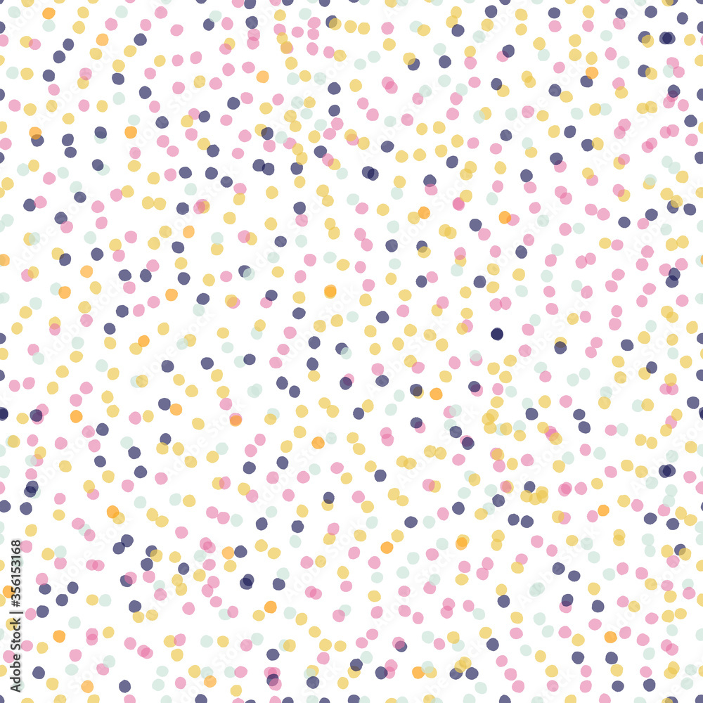 Cute and simple pastel confetti seamless pattern. 
