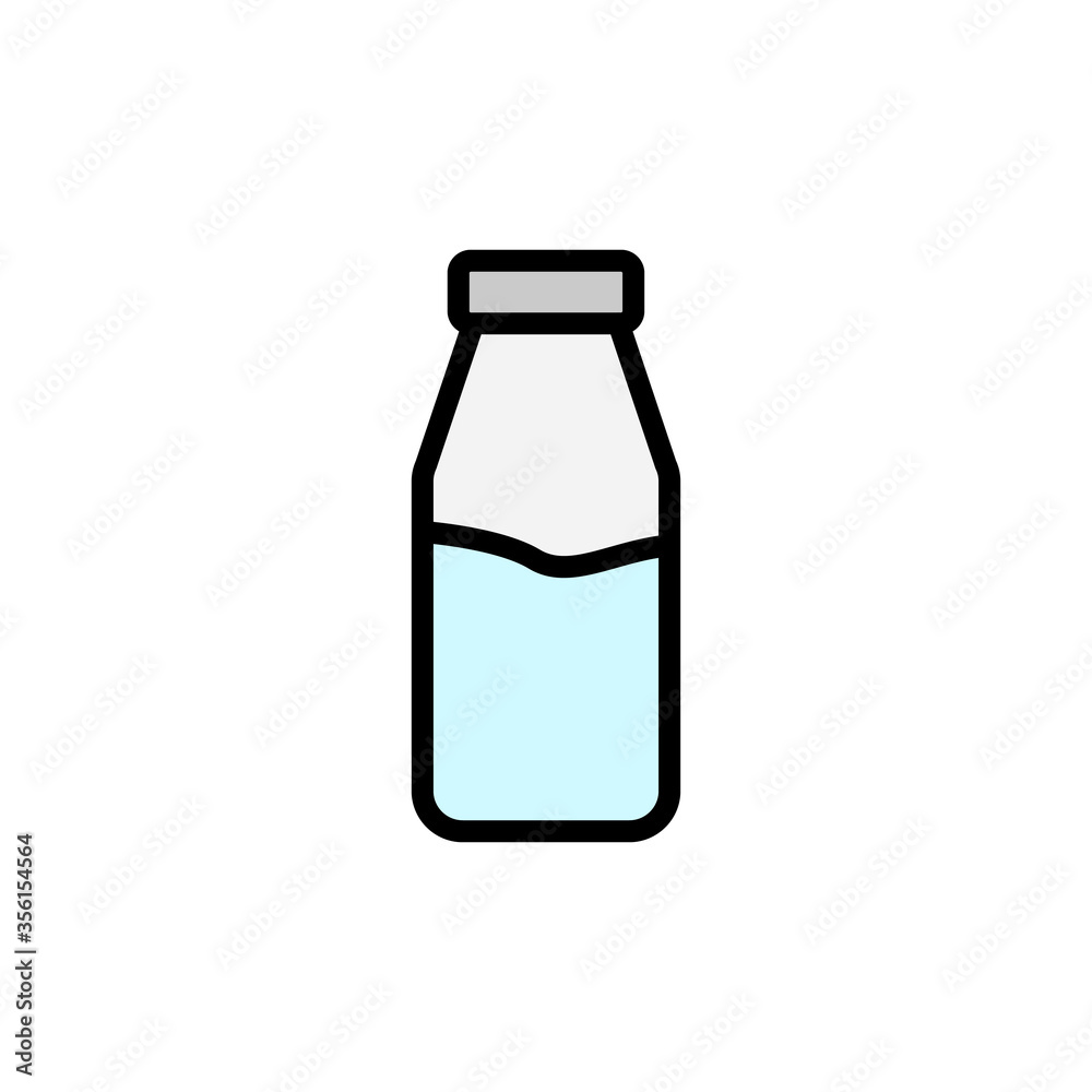 Milk, bottle icon. Simple color with outline vector elements of agriculture icons for ui and ux, website or mobile application