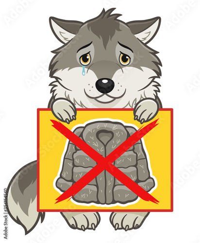 Anti fur coats wolf