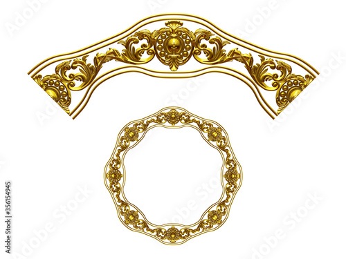 Ornament. Curved segment with ninety degree angle. Combinable with a straight or fourtyfive degree version. Search term Jane