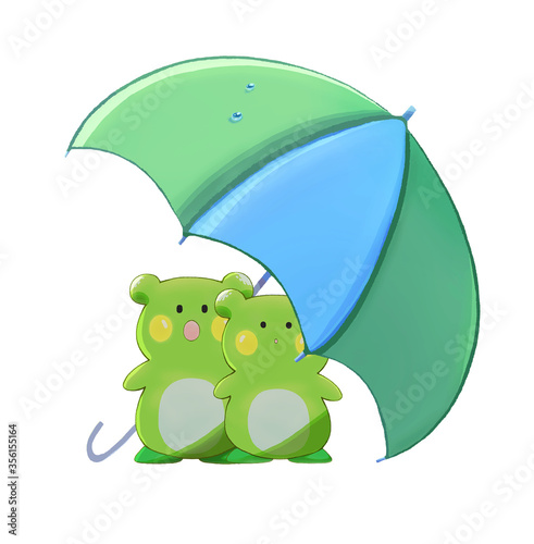 frogs under the umbrella photo