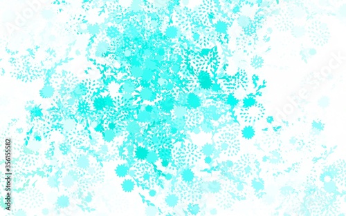 Light Green vector doodle pattern with flowers, roses.