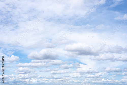 The nature of blue sky with cloud in the morning and summer season.