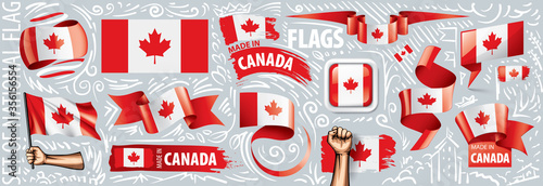 Vector set of the national flag of Canada in various creative designs