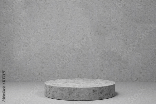 Concrete podiums background. Abstract minimal scene with geometrical. Modern pedestal show cosmetic products presentation. Mock up design empty space. studio platform template. 3d render