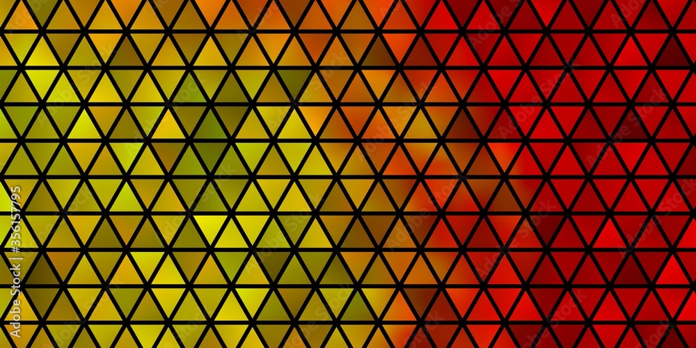 Light Red, Yellow vector template with crystals, triangles.
