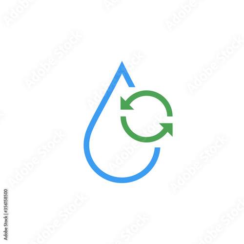 Water drop with circle arro...