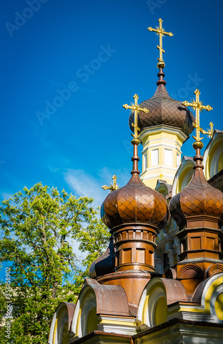 Copper domes of the Orthodox Church in Hrubieszów. photo