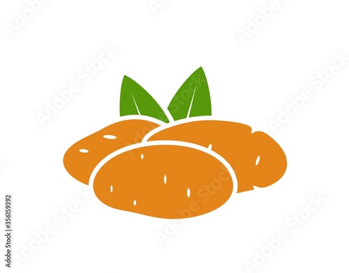 Potato logo. Isolated potato on white background